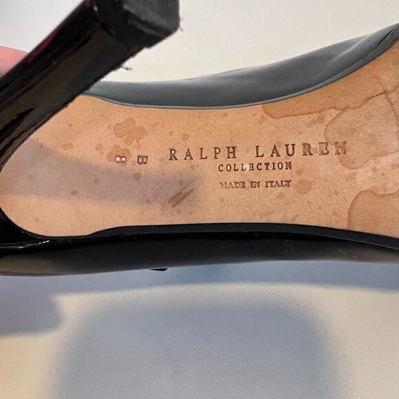 Ralph Lauren Collection Black and Gold Pointed Toe Stiletto Heel Pumps - Picture 8 of 8